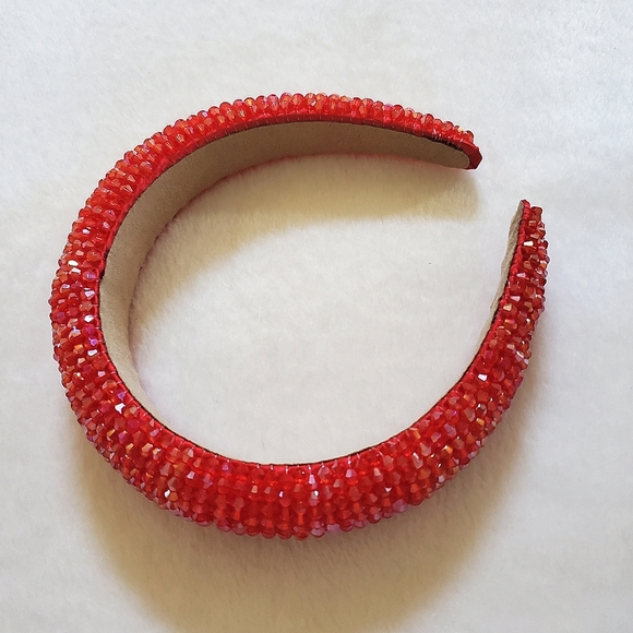 Red Rhinestone Bead Headband - Picture 3 of 6